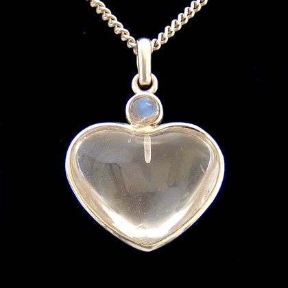Quartz & Moonstone Silver Pendant - 26mm