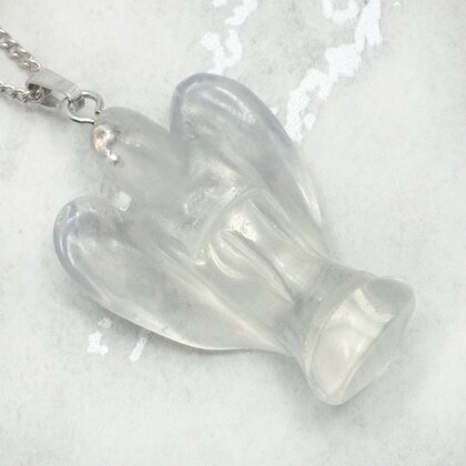 Quartz Angel 925 Silver Pendant - 30mm
