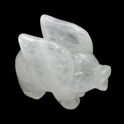 Quartz Crystal Pig With Wings