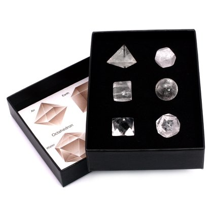 Quartz Six Piece Platonic Solids Crystal Set