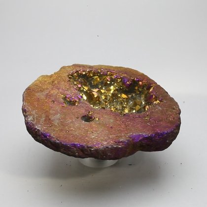 Rainbow Aura Quartz Geode ~67mm