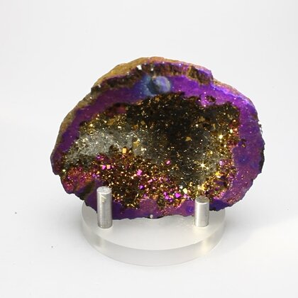 Rainbow Aura Quartz Geode ~67mm