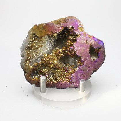 Rainbow Aura Quartz Geode ~68mm