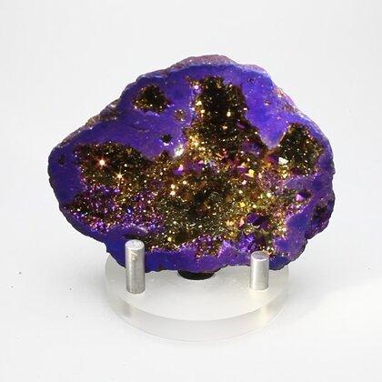 Rainbow Aura Quartz Geode ~71mm