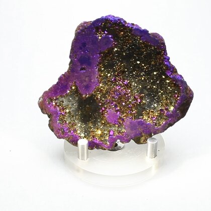 Rainbow Aura Quartz Geode ~71mm