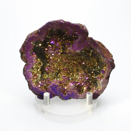 Rainbow Aura Quartz Geode ~71mm