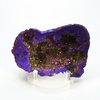 Rainbow Aura Quartz Geode ~74mm