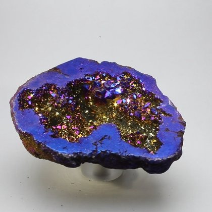 Rainbow Aura Quartz Geode ~76mm