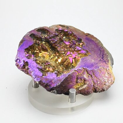 Rainbow Aura Quartz Geode ~76mm