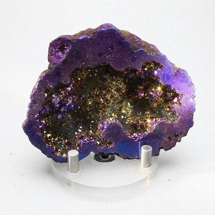 Rainbow Aura Quartz Geode ~76mm