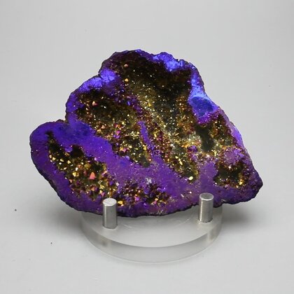Rainbow Aura Quartz Geode ~76mm