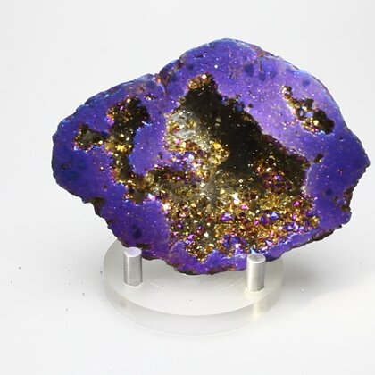 Rainbow Aura Quartz Geode ~77mm