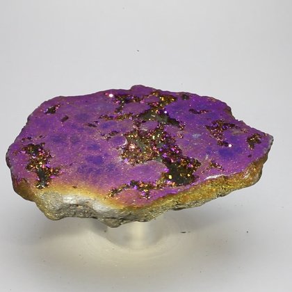Rainbow Aura Quartz Geode ~84mm