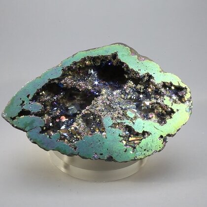 Rainbow Aura Quartz Geode ~85x55mm