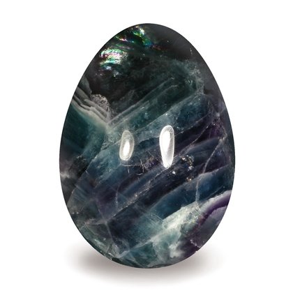 Rainbow Fluorite Crystal Egg ~45mm