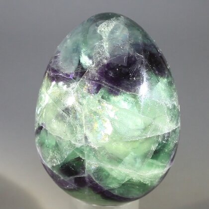 Rainbow Fluorite Crystal Egg  ~48mm