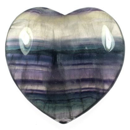 Rainbow Fluorite Crystal Heart ~100mm