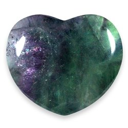 Rainbow Fluorite Crystal Heart ~45mm