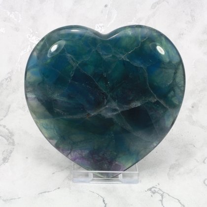 Rainbow Fluorite Crystal Heart - Large ~100mm