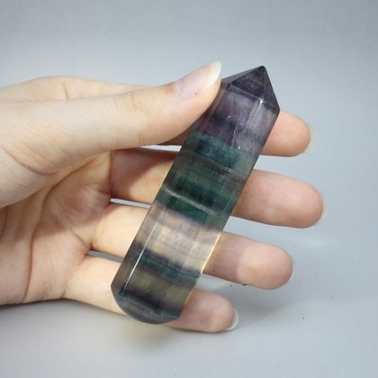 Rainbow Fluorite Crystal Massage Wand ~76mm