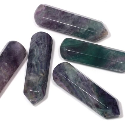 Rainbow Fluorite Crystal Massage Wand ~70mm