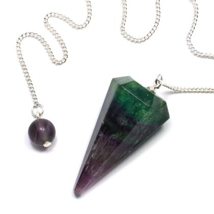 Rainbow Fluorite Crystal Pendulum