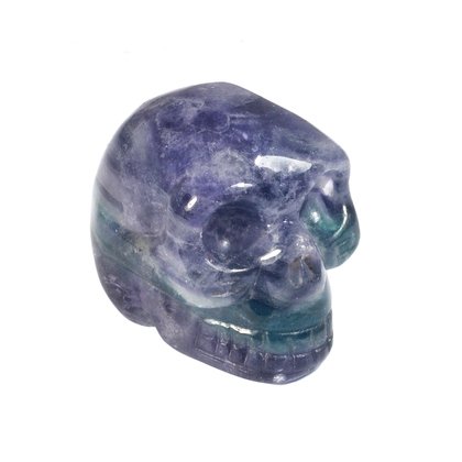 Rainbow Fluorite Crystal Skull ~3cm