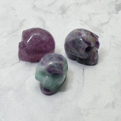Rainbow Fluorite Crystal Skull - 3cm