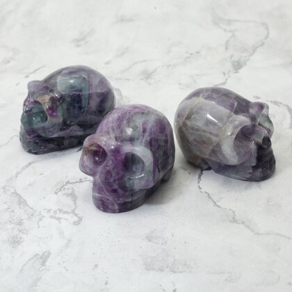 Rainbow Fluorite Crystal Skull ~5cm