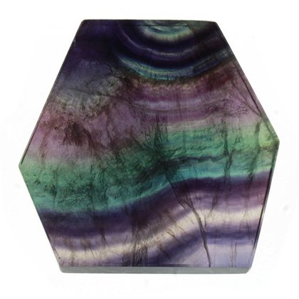 Rainbow Fluorite Geometric Tablet ~81mm