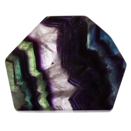 Rainbow Fluorite Geometric Tablet ~85mm