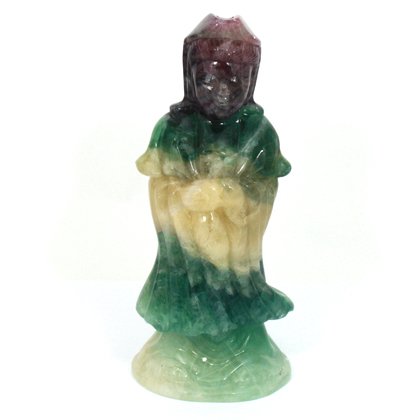 Rainbow Fluorite Kwan Yin  ~20cm