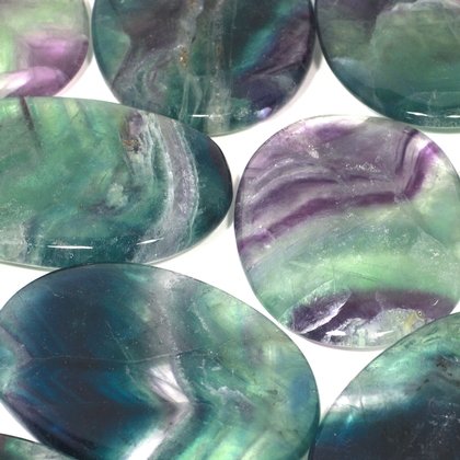 Rainbow Fluorite Palm Stone ~70x50mm