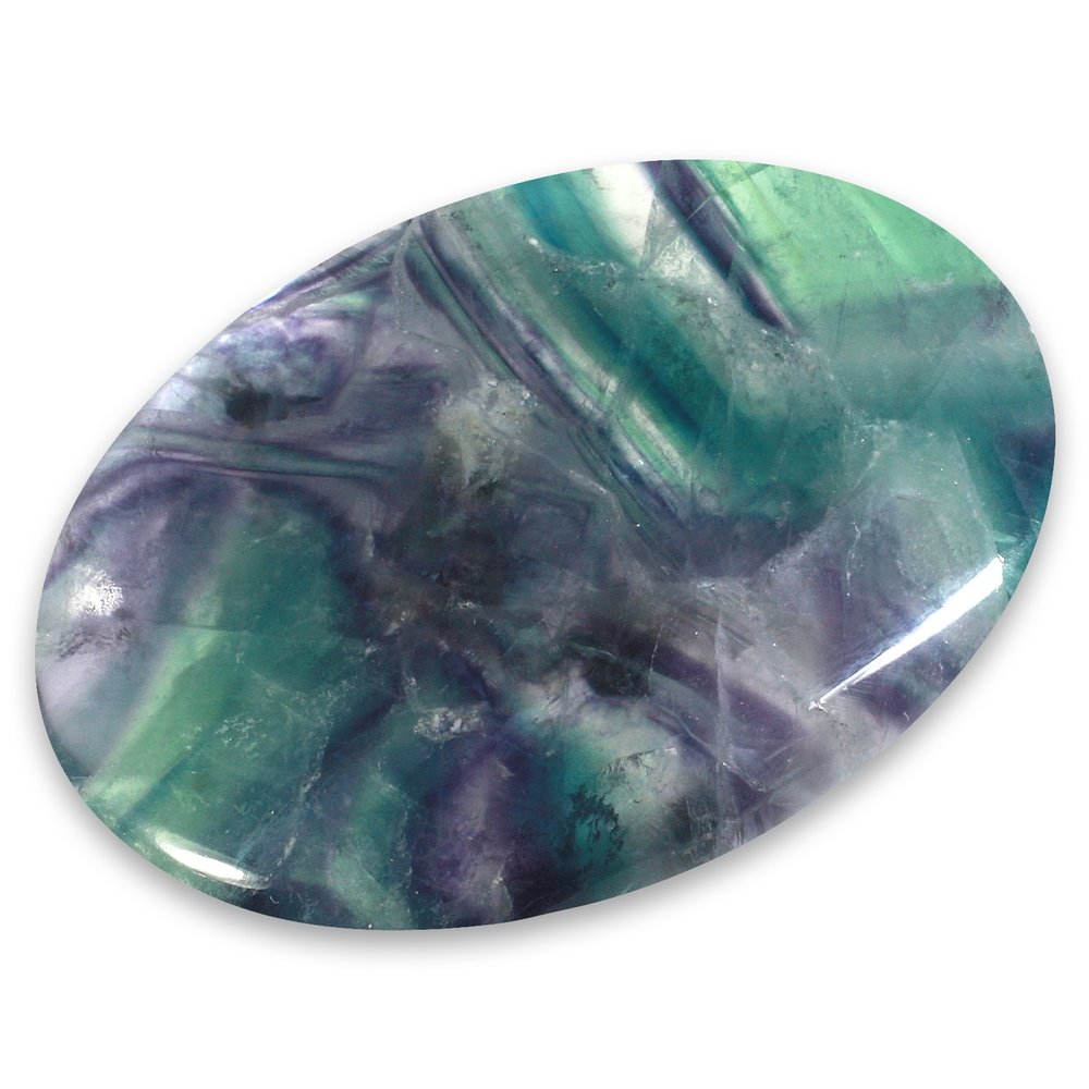Rainbow fluorite palm stone