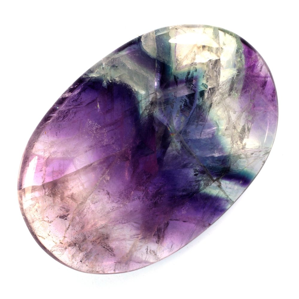 Rainbow fluorite palm stone