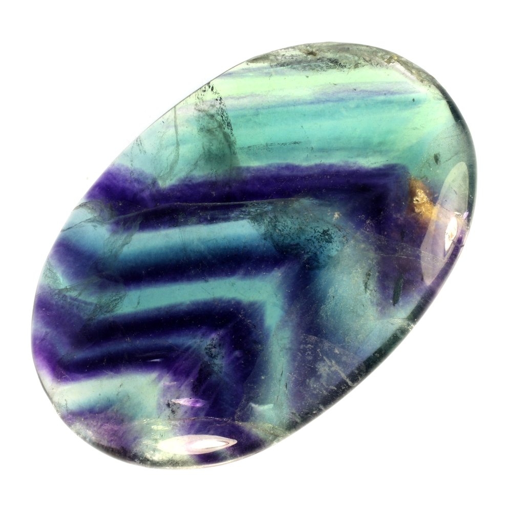 Rainbow fluorite palm stone