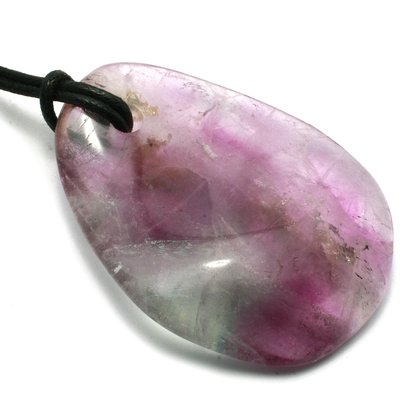 Rainbow Fluorite Pendant & Cord ~45mm