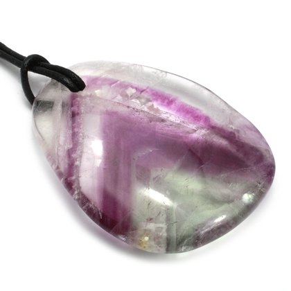 Rainbow Fluorite Pendant & Cord ~47mm