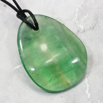 Fluorite Pendant & Wax Cotton Cord ~45mm