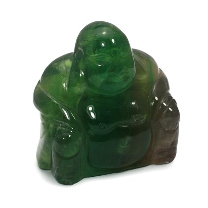 Rainbow Fluorite Sitting Buddha Statue