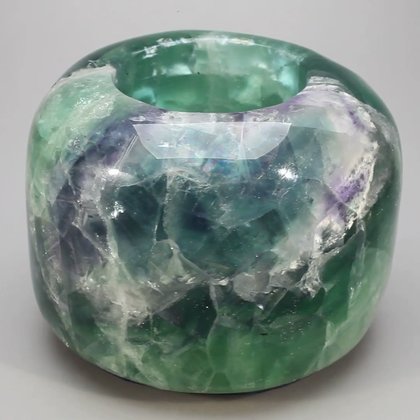 Rainbow Fluorite Tealight Candle Holder ~8.5 x 6.2cm