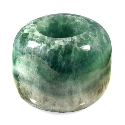 Rainbow Fluorite Tealight Candle Holder ~ 8.5 x 6.5cm