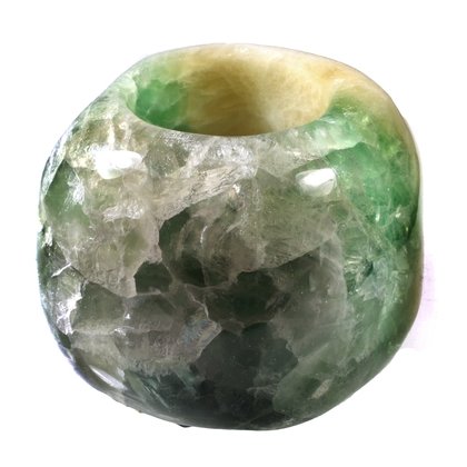 Rainbow Fluorite Tealight Candle Holder ~ 8.5 x 6.5cm