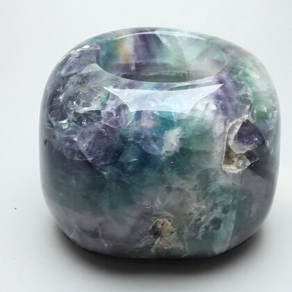 Rainbow Fluorite Tealight Candle Holder ~8.5 x 6cm