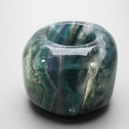 Rainbow Fluorite Tealight Candle Holder ~8.5 x 6cm
