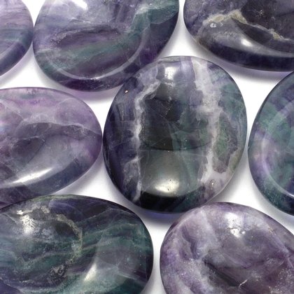 Rainbow Fluorite Thumb Stone ~40mm