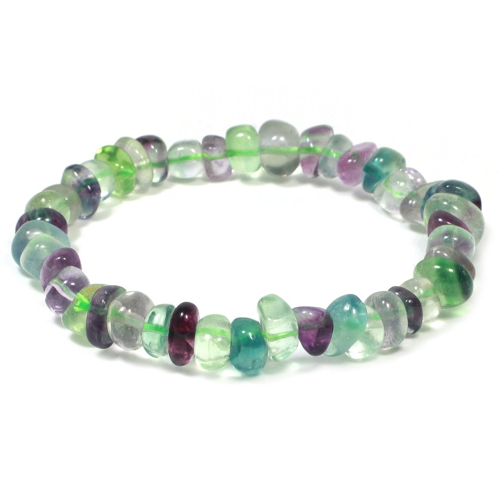 Rainbow Fluorite Mini Tumblestone Bracelet (extra grade)