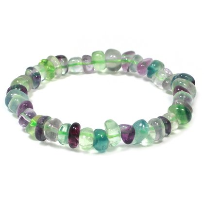 Rainbow Fluorite Mini Tumblestone Bracelet (extra grade)