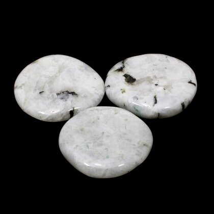 Rainbow Moonstone Flat Tumble Stone ~40-43mm