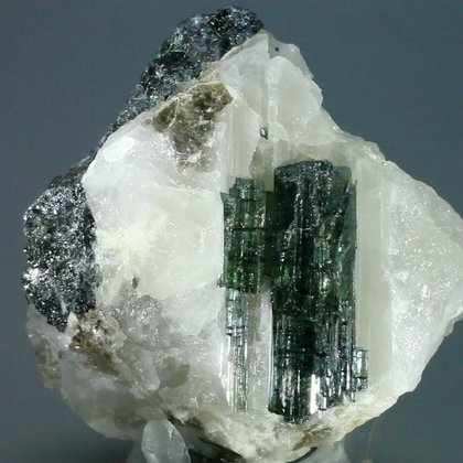 RARE Dark Green Tourmaline in Quartz ~55mm